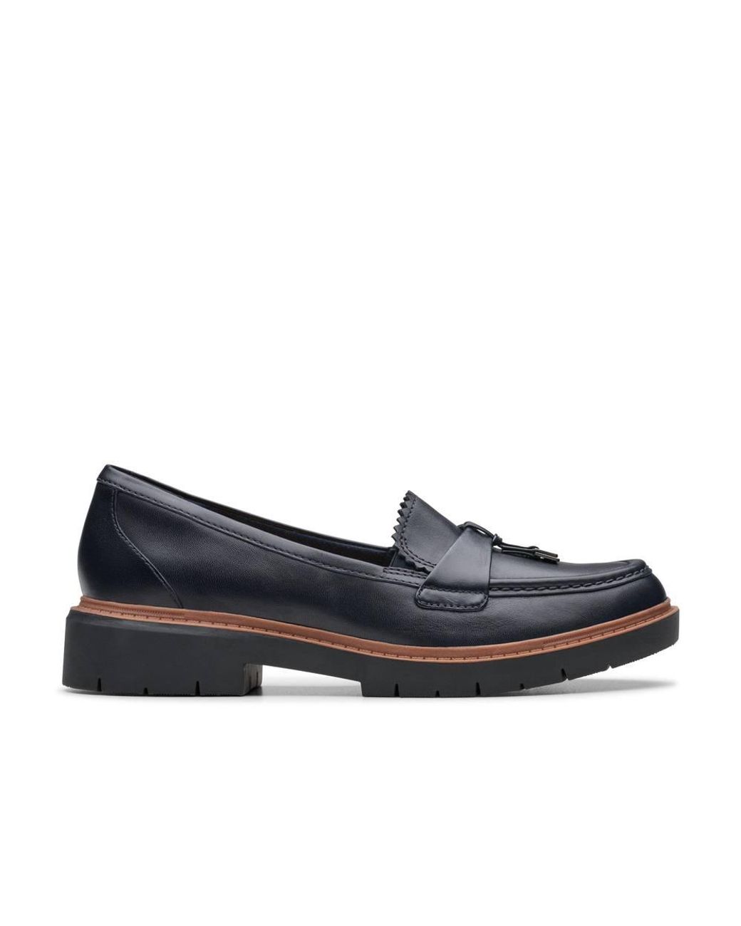 Clarks Blue Westlynn Bella Leather Loafers, Slip Ons