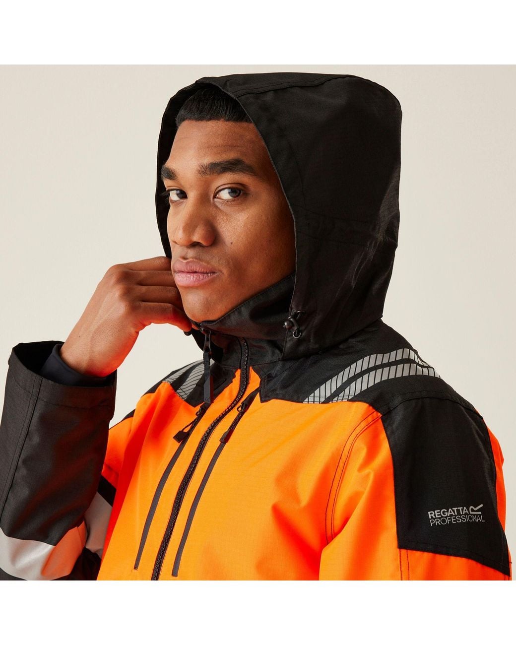 Regatta Orange Hi-Vis X-Pro Waterproof Shell Jacket for men