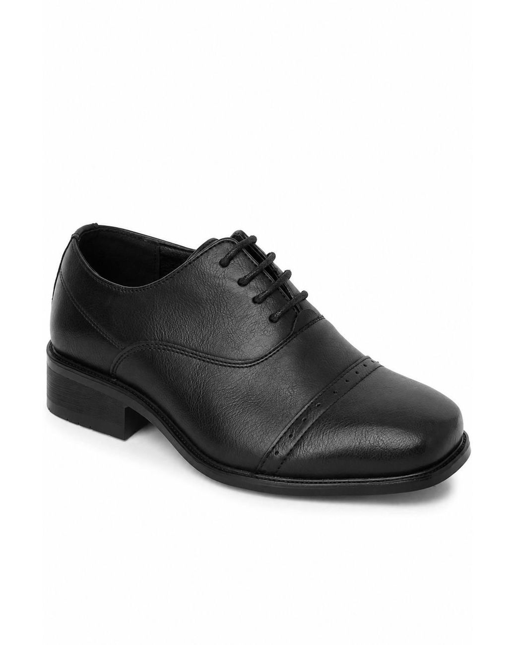 Spot on Black Toe Cap Lace Up Formal Shoes for men