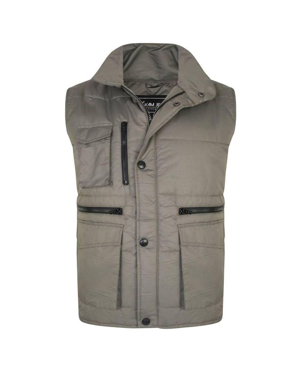 KAM Jeanswear Gray Military Multi Pocket Gilet For for men