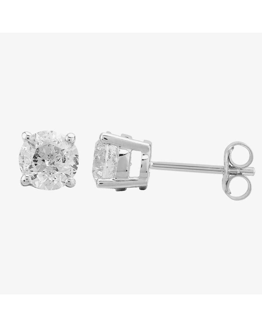 T.H.Baker Metallic 18Ct 2.00Ct Diamond Solitaire Stud Earrings Th0132746