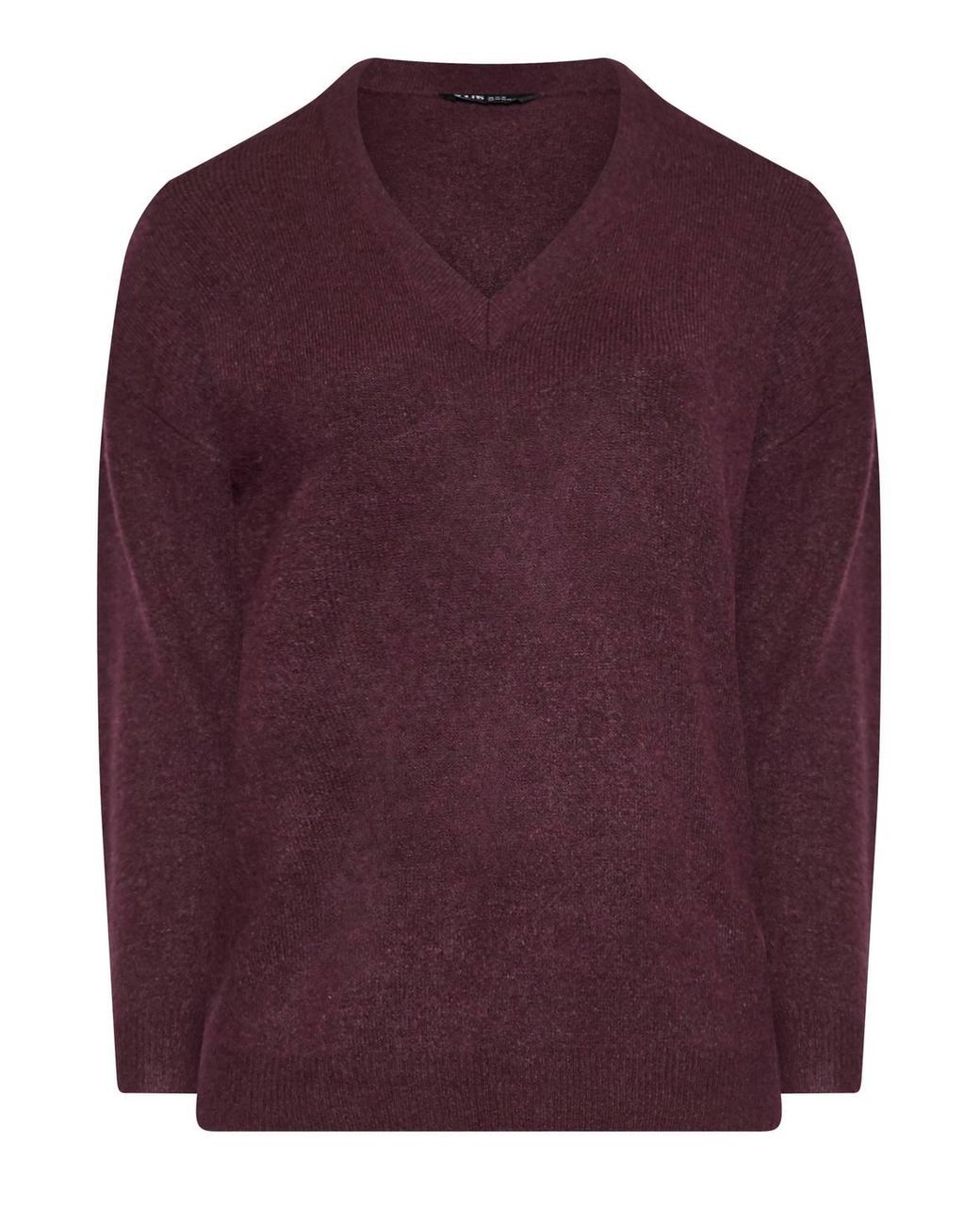 Yours Purple Knitted V-Neckline Jumper