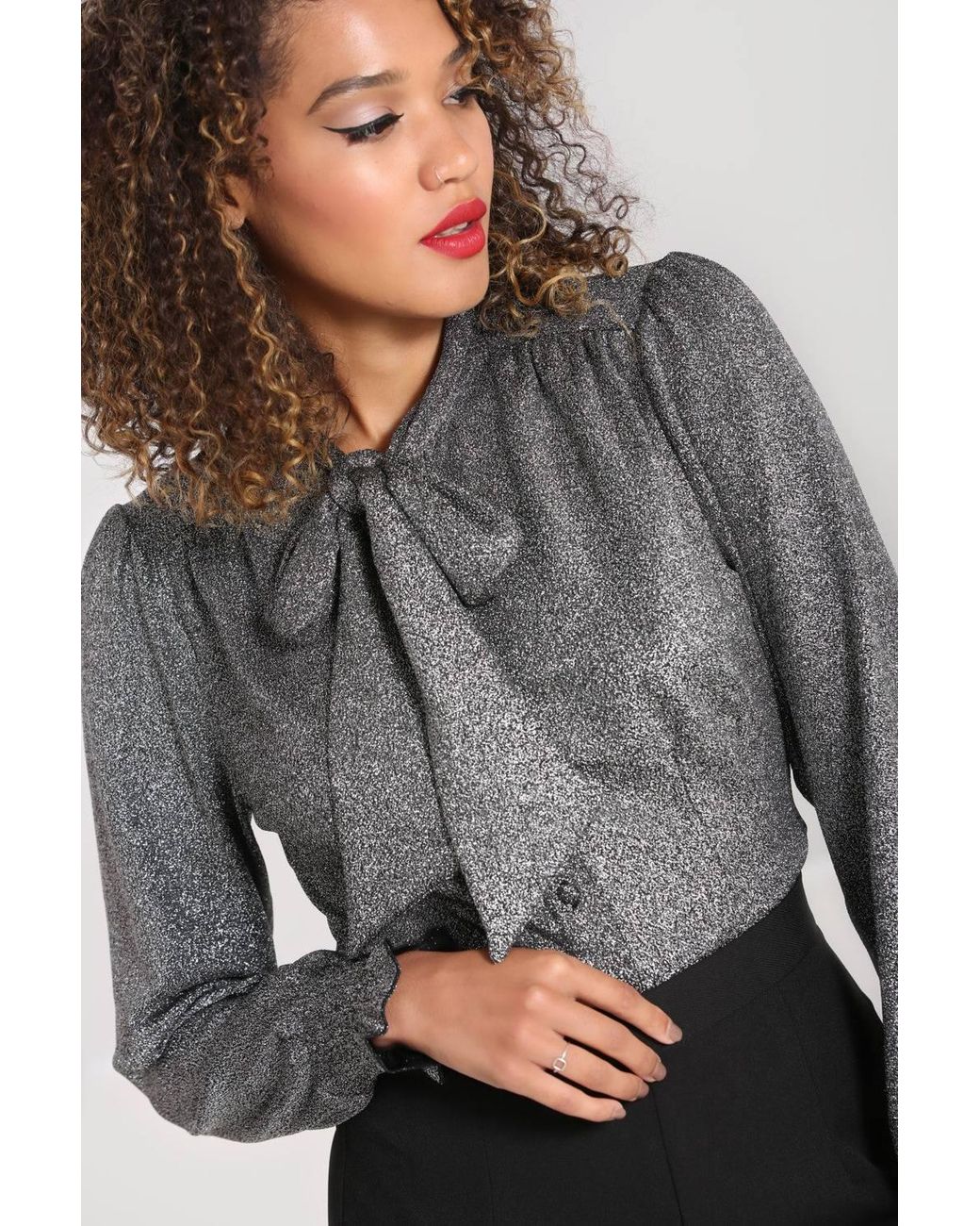 Hell Bunny Gray Haze Blouse