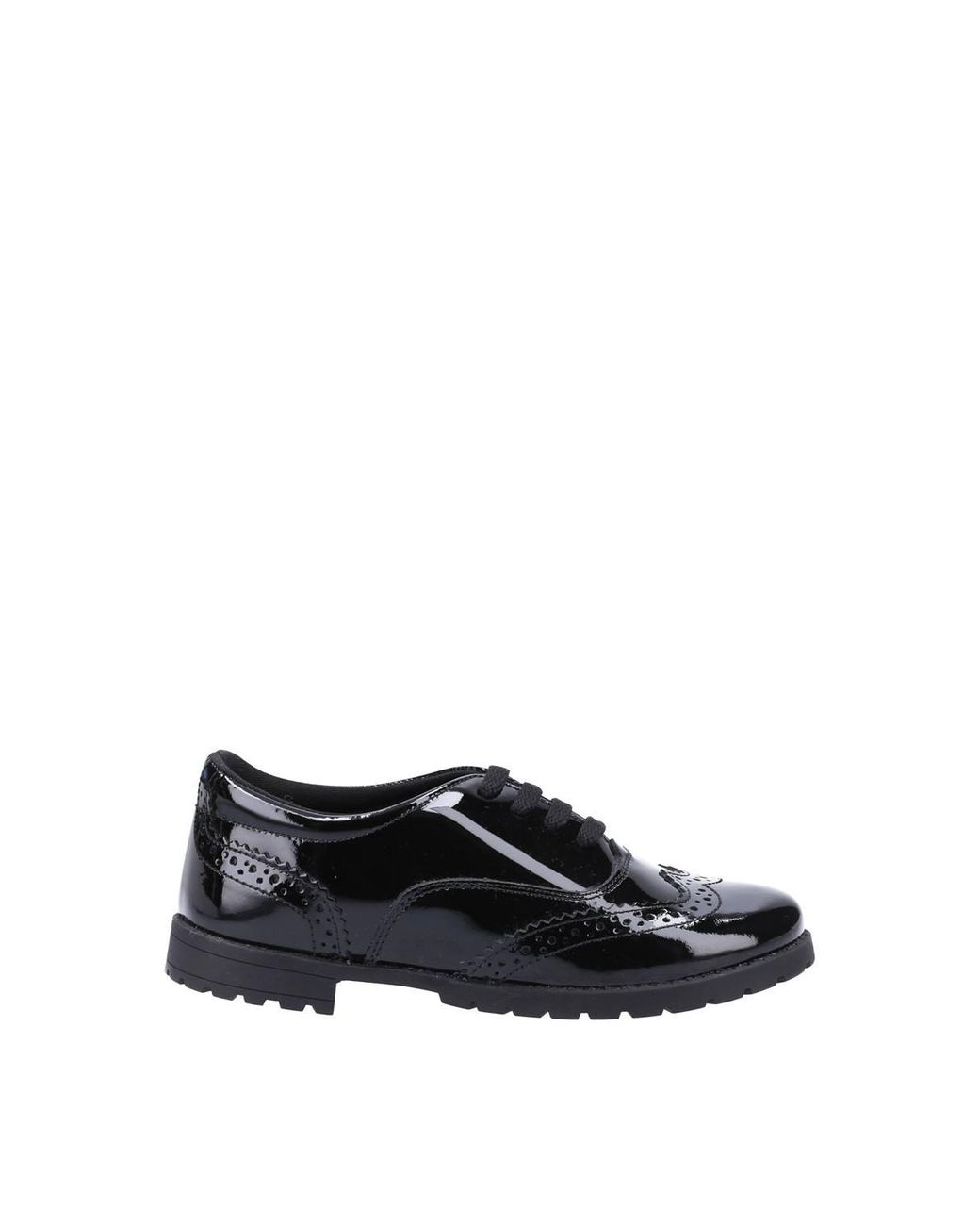 Hush Puppies Black 'Eadie Junior Patent' School Shoes