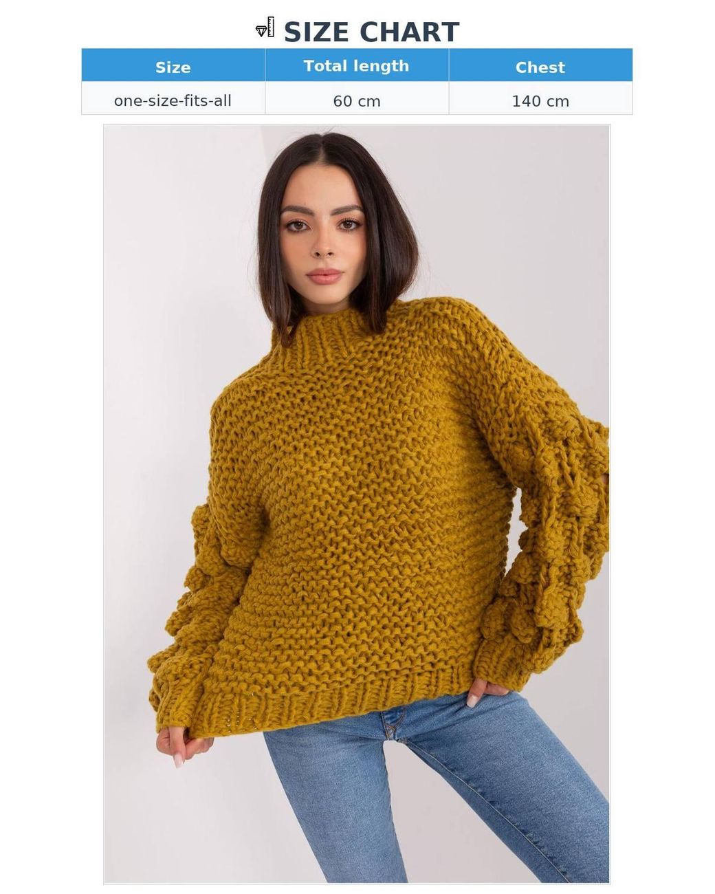 Love Lace Yellow Soft Polyester Puff Sleeve Round Neck Sweater Style 186593