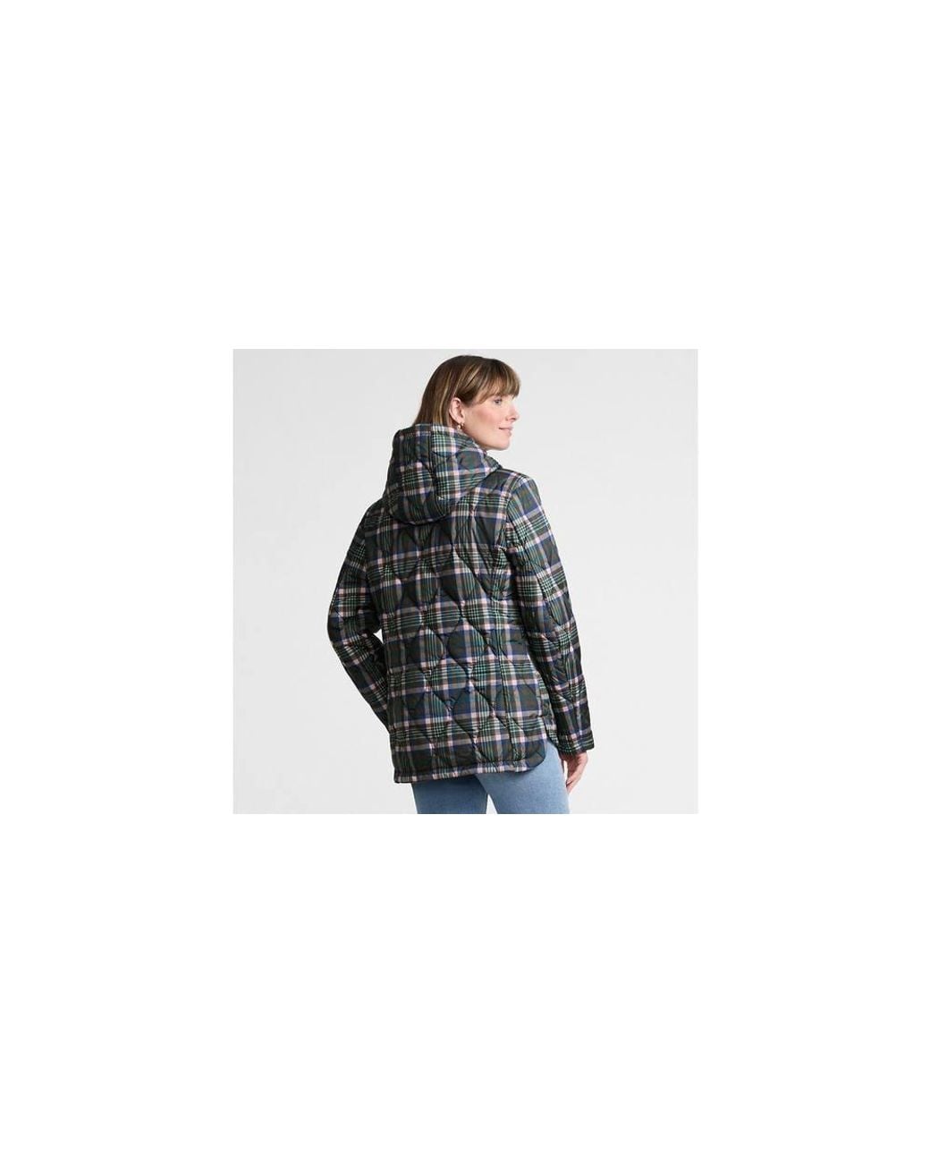 Lands' End Black Patterned Featherfree Insulated Quilted Jacket