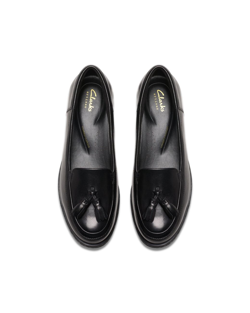 Clarks Black Havisham Edge Loafer Leather Loafers, Slip Ons