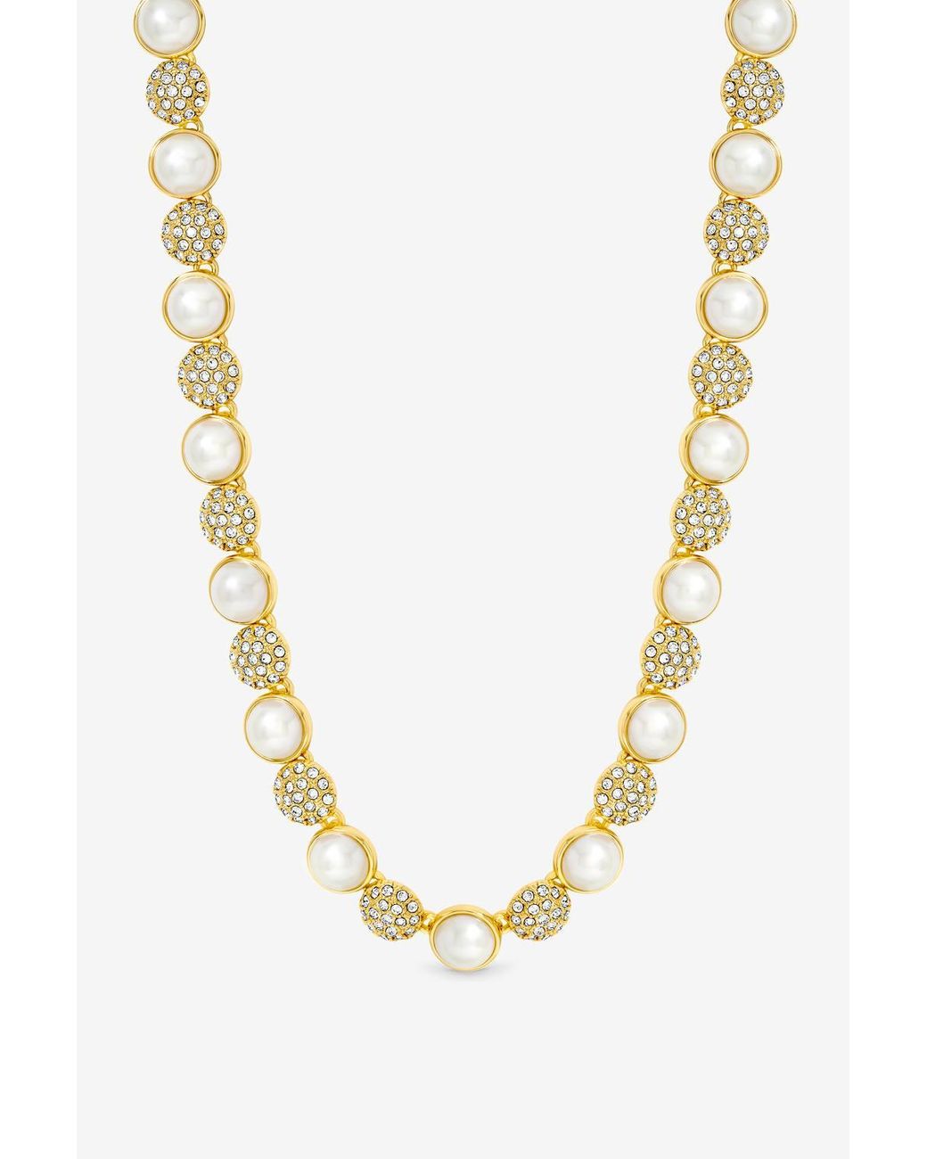 Jon Richard Metallic Plated Pearl & Pave Necklace
