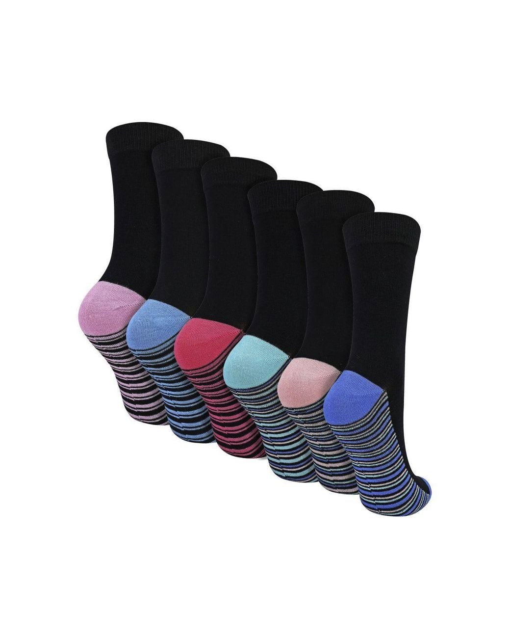 Sock Snob Black 6 Pack Bamboo Socks Soft Breathable Patterned Everyday Socks