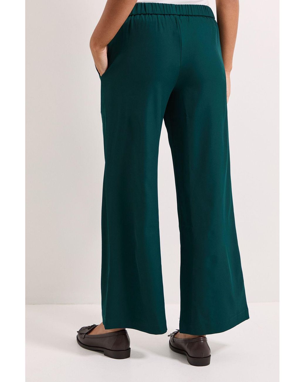 Dorothy Perkins Blue Elasticated Waist Straight Leg Trouser
