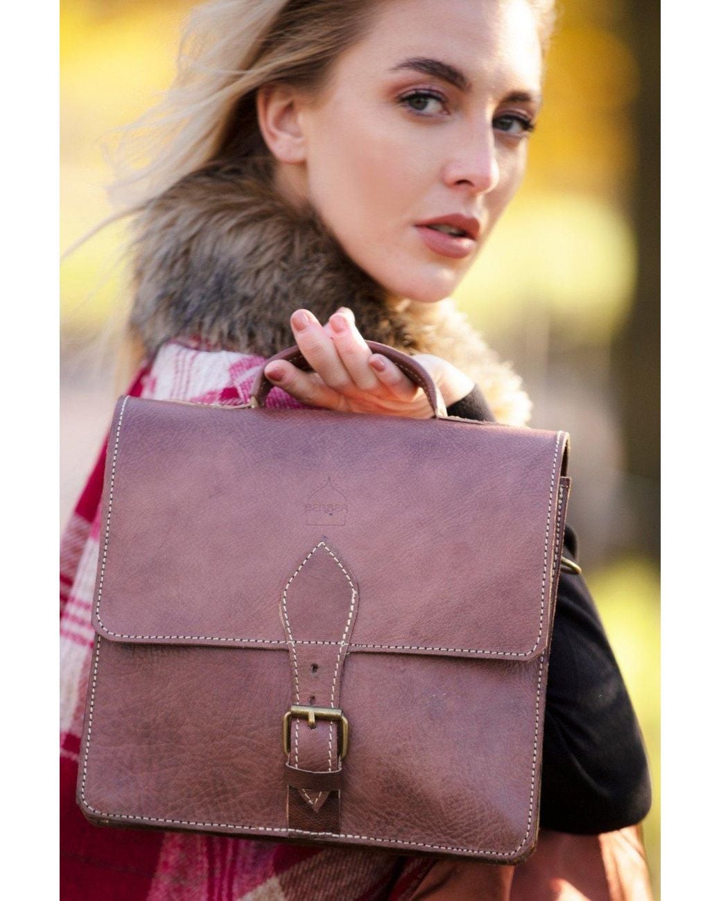 Berber Leather Brown 'The Casablanca' Mini Leather Satchel