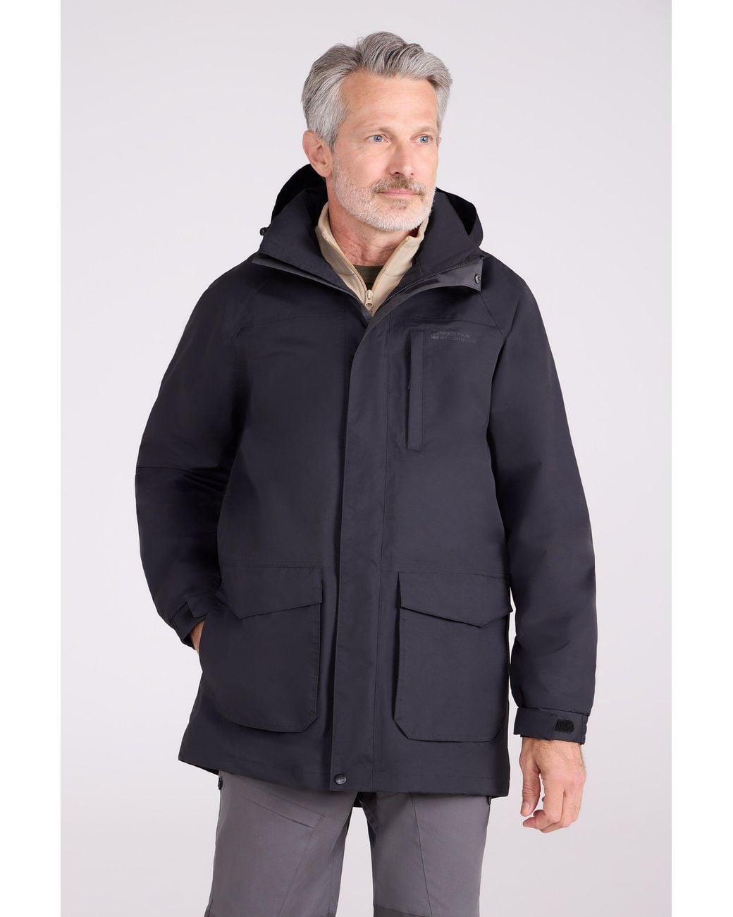 Mountain Warehouse Blue Long Waterproof Jacket Rain Coat Cagoule Taped Seams for men