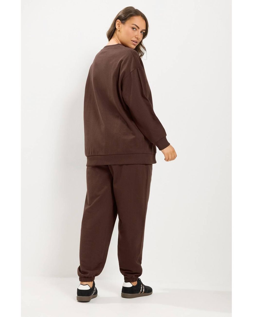 Yours Brown Sweatshirt & Cuffed Jogger Set