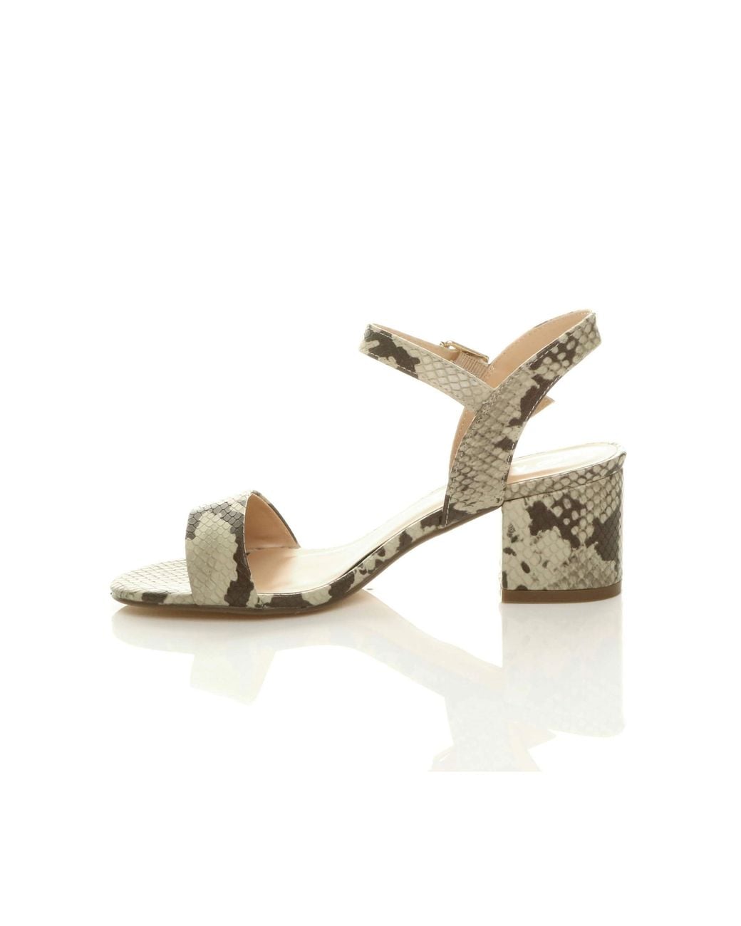 AJVANI Metallic Mid Block Heel Strappy Sandals