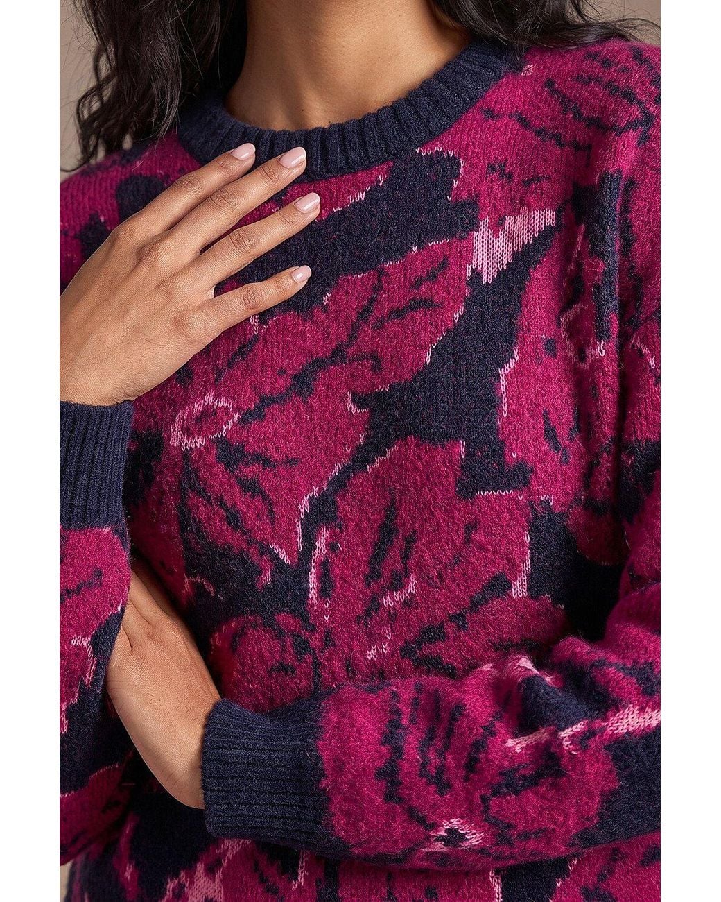 Roman Pink Floral Print Knit Jumper
