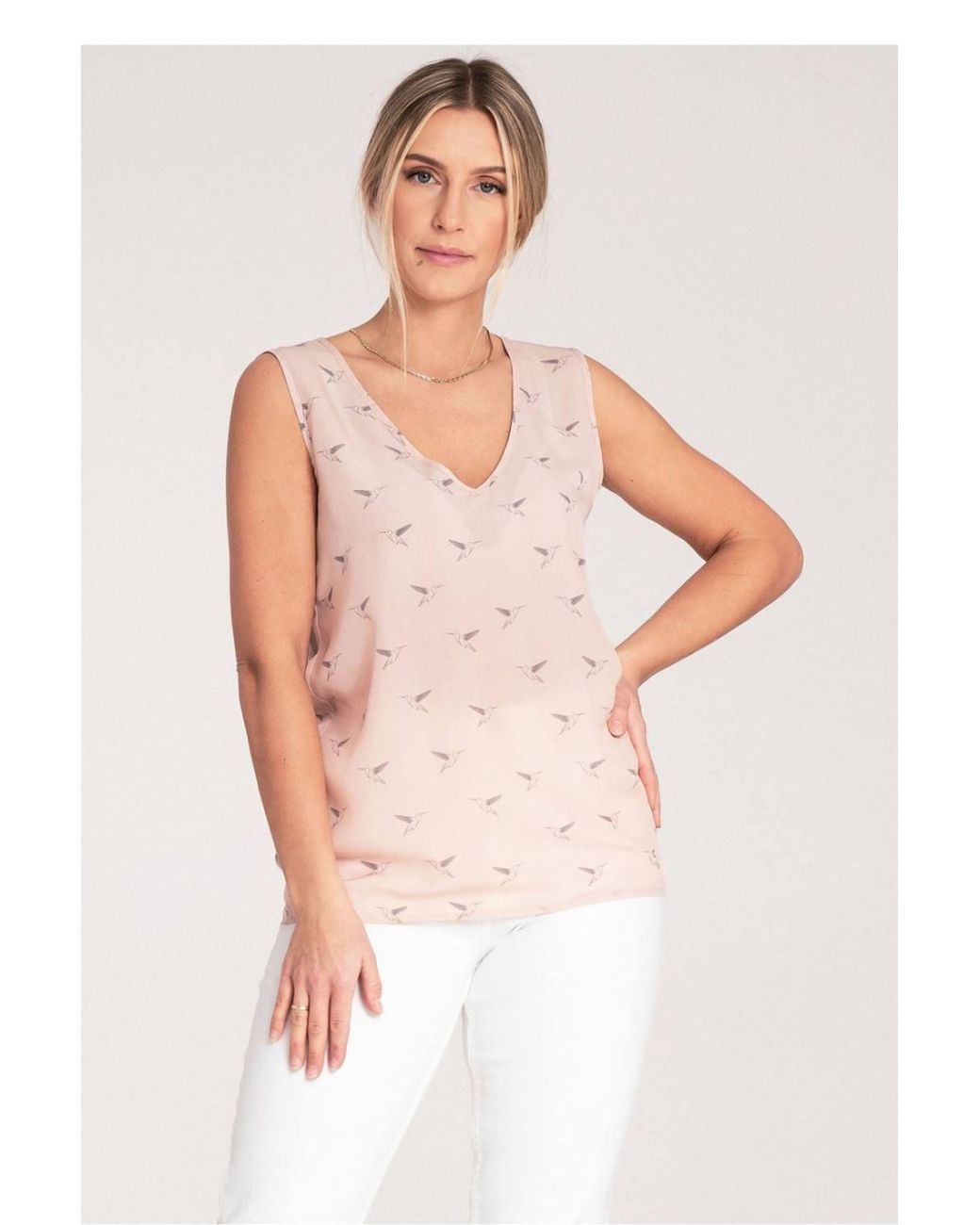 Love Lace Pink Thick Strap Heart Neck Blouse Style
