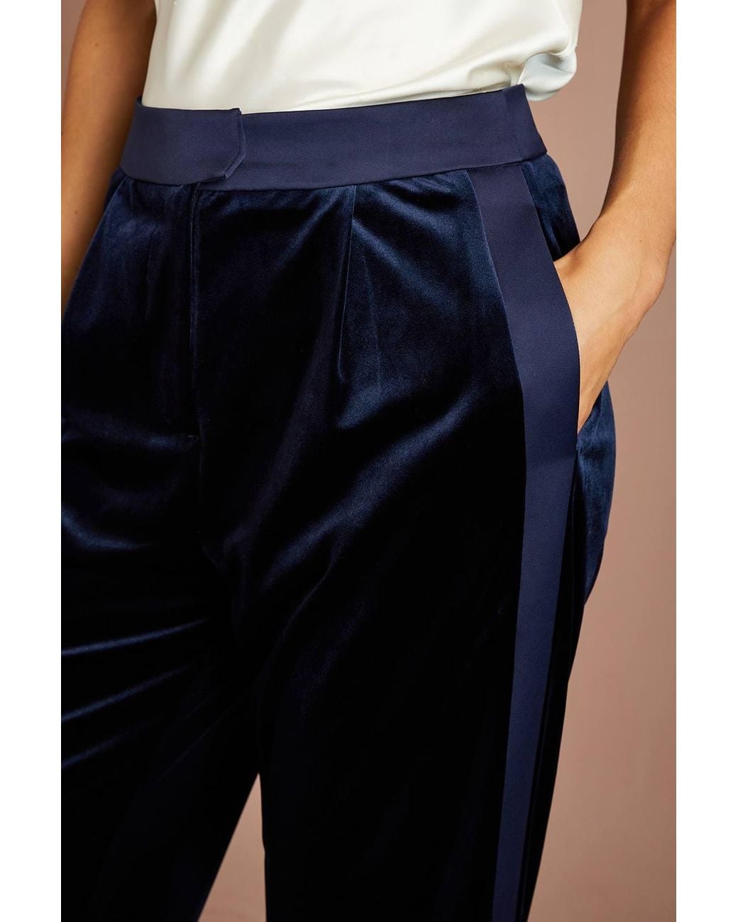 Coast Blue Velvet Twill Side Panel Trouser