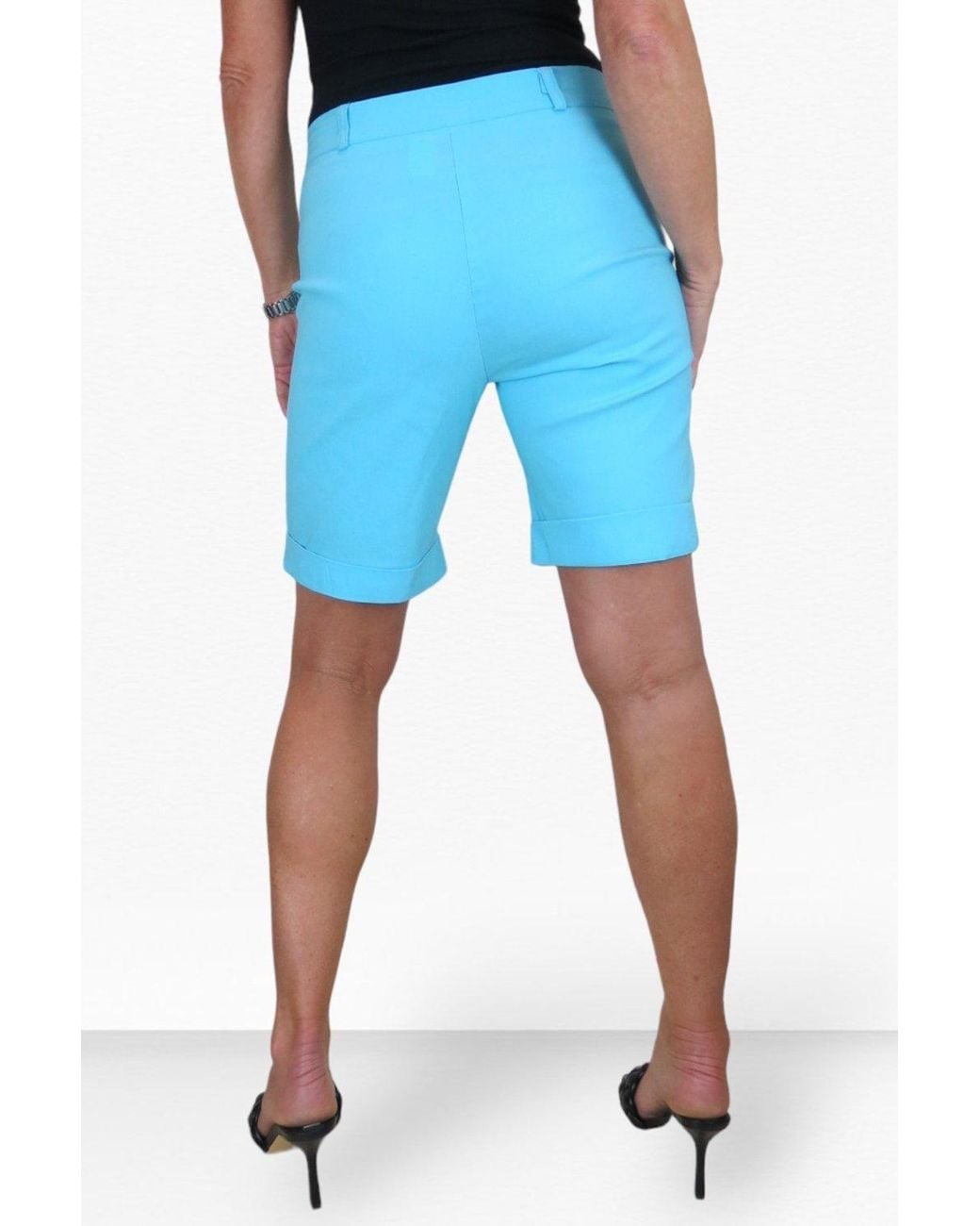 Paulo Due Blue Stretch Cuffed Bermuda Shorts