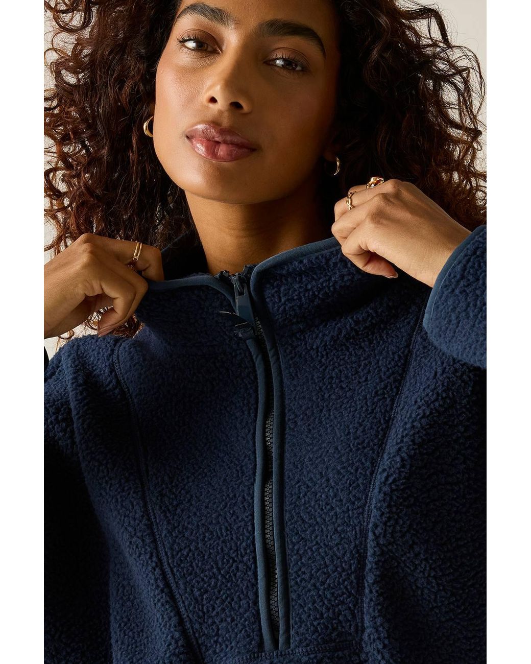 Regatta Blue Frankie Borg Longline Relaxed Fleece