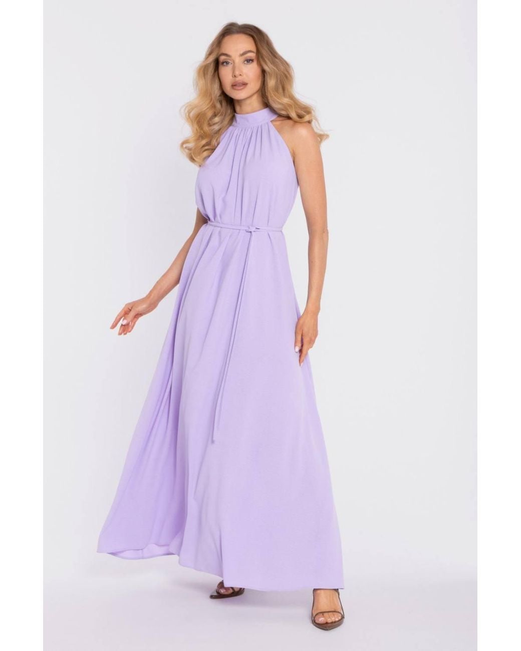 Love Lace Purple Crepe Sleeveless Fit & Flare Dress