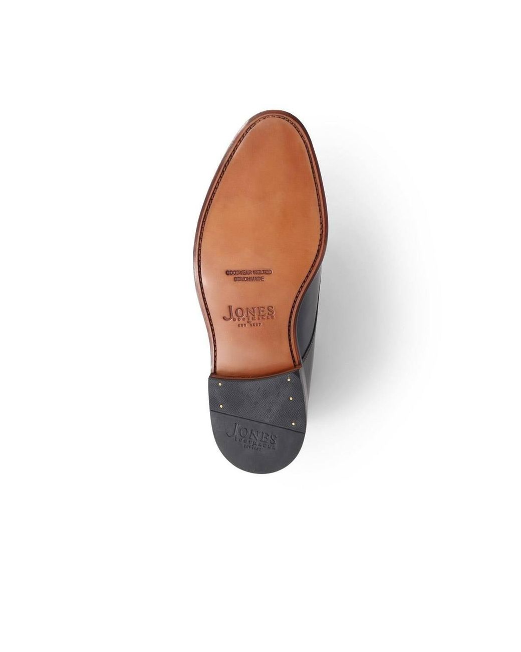 Jones Bootmaker Black Bennett Goodyear Welted Leather Derby Shoes for men