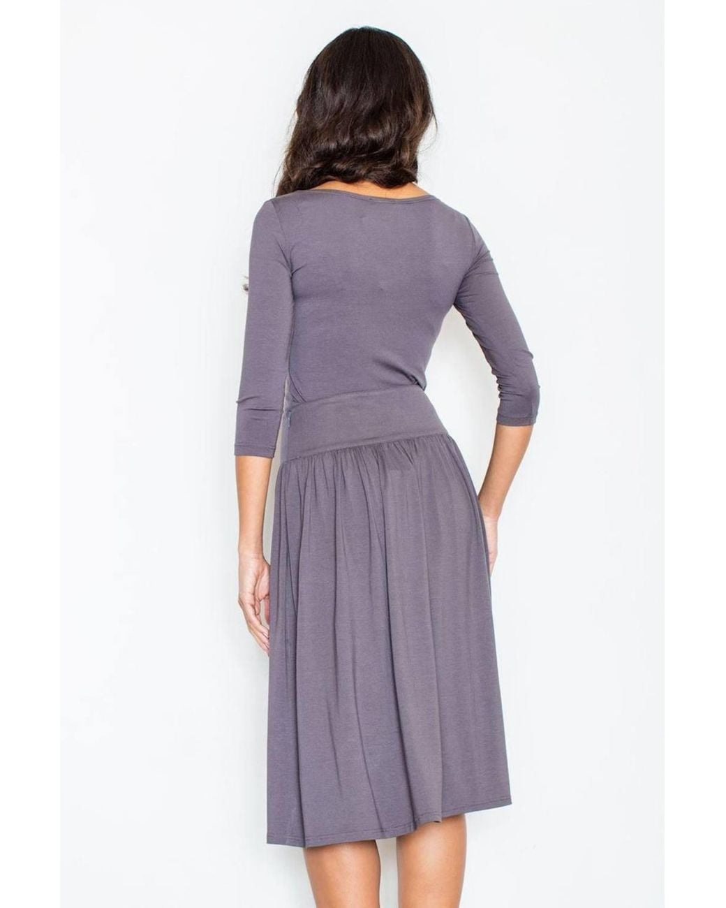 Love Lace Purple Elegant Viscose Knit Blouse & Skirt Set Style 43886