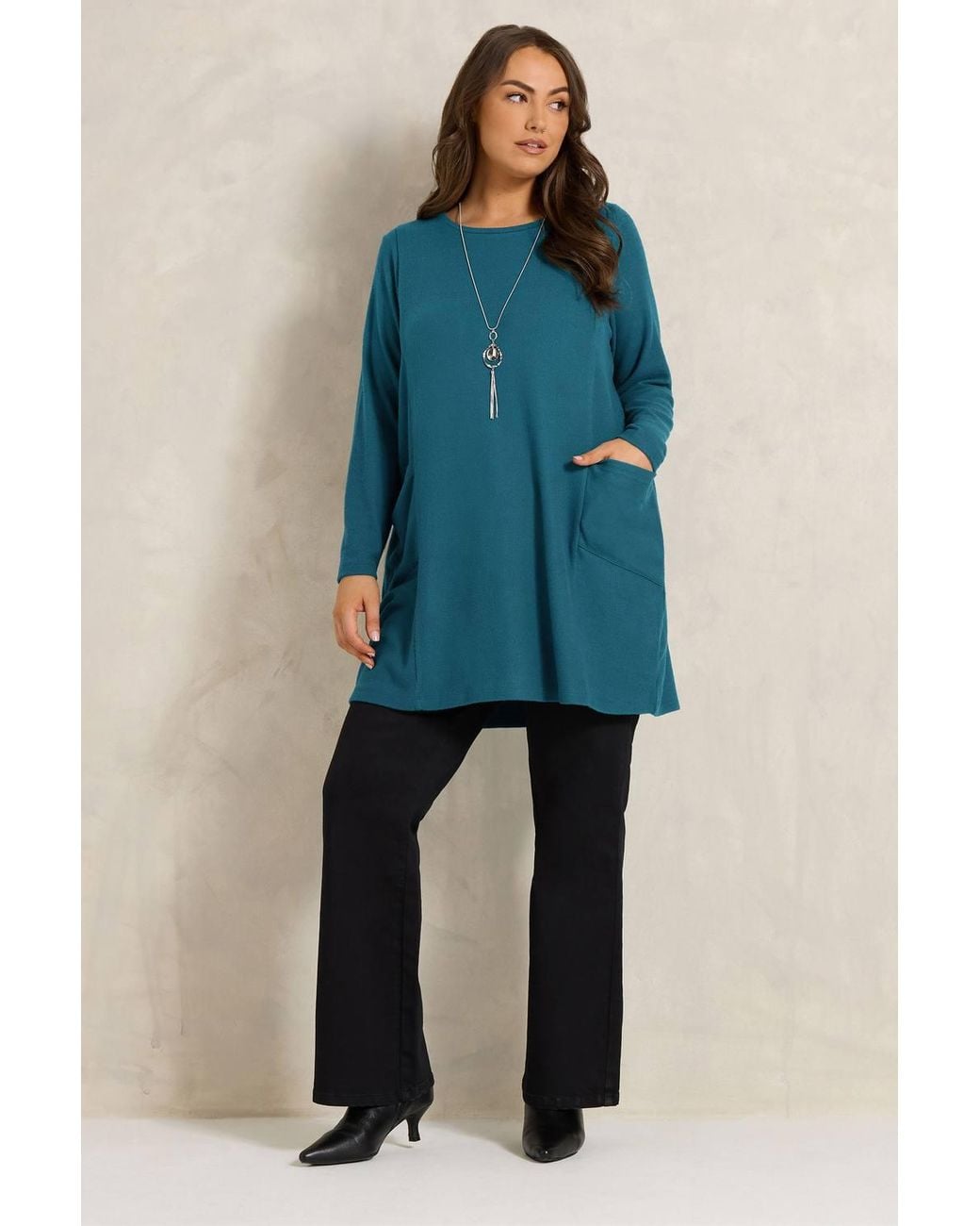 Evans Blue Knitted Tunic Dress