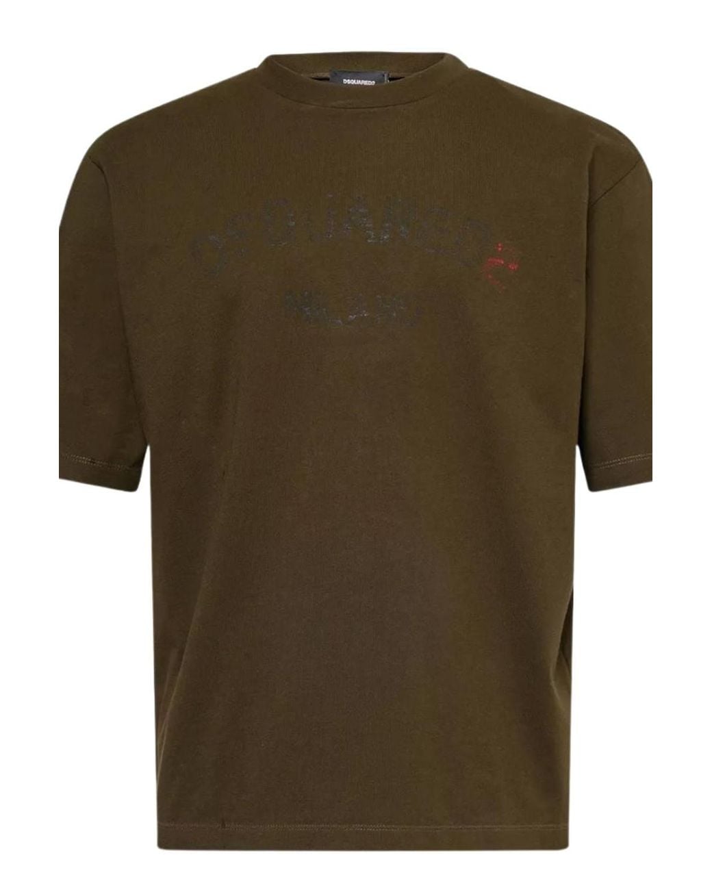DSquared² Green Milano Short Sleeve Round T-Shirt for men