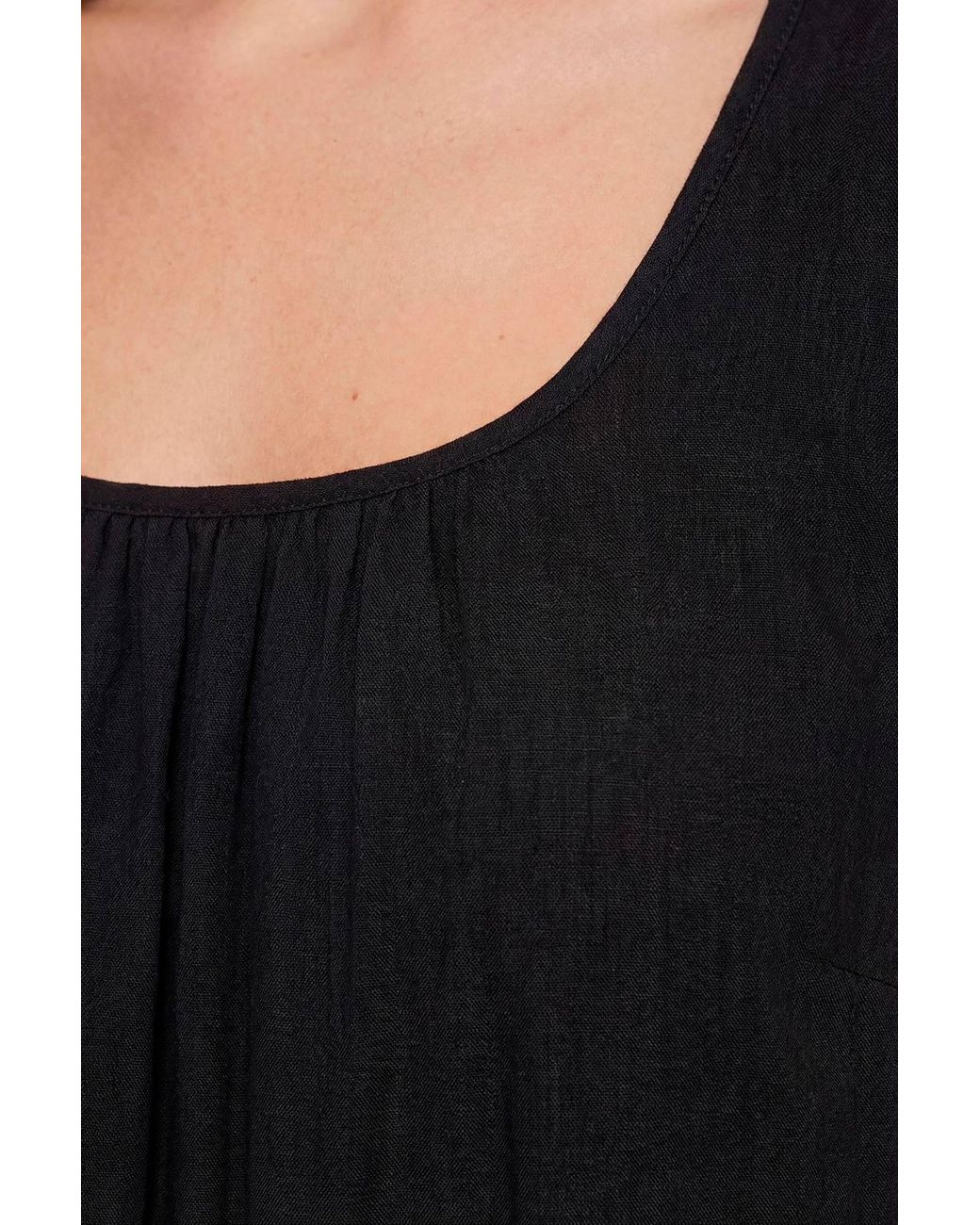 Dorothy Perkins Black Scoop Neck Tiered Maxi Dress