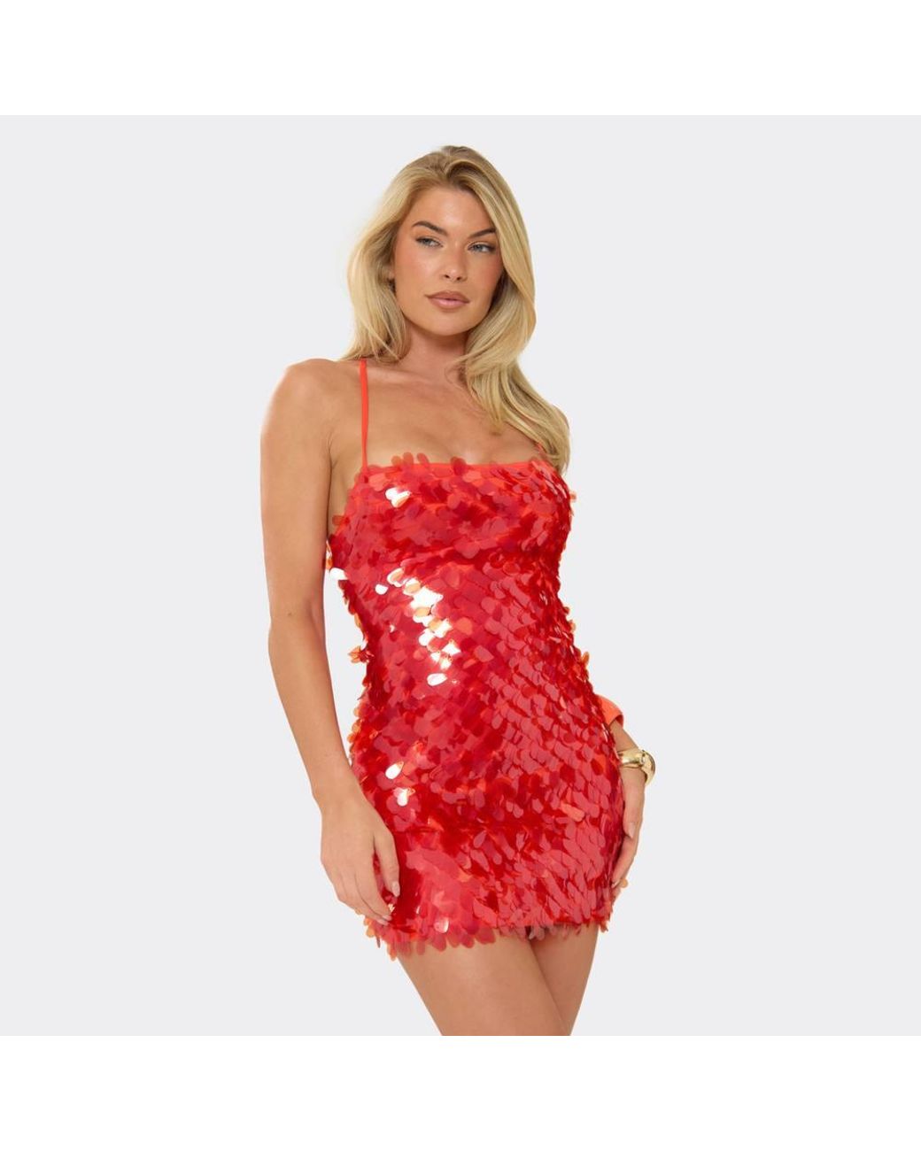 EGO Red Strappy Tie Back Mini Dress
