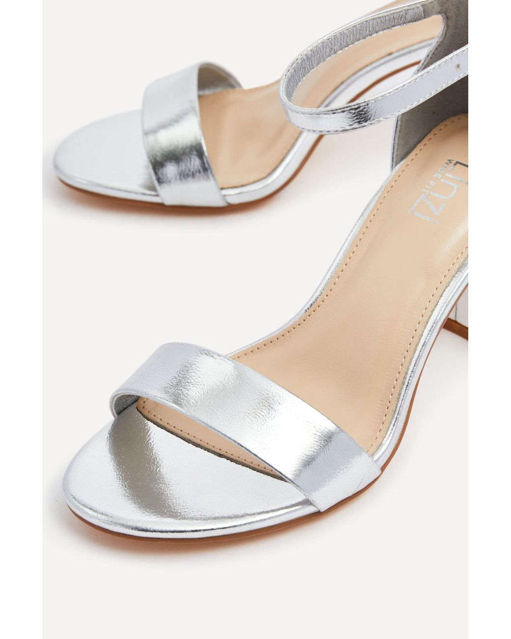 Linzi White Legacy Wide Fit Faux Leather Block Heels