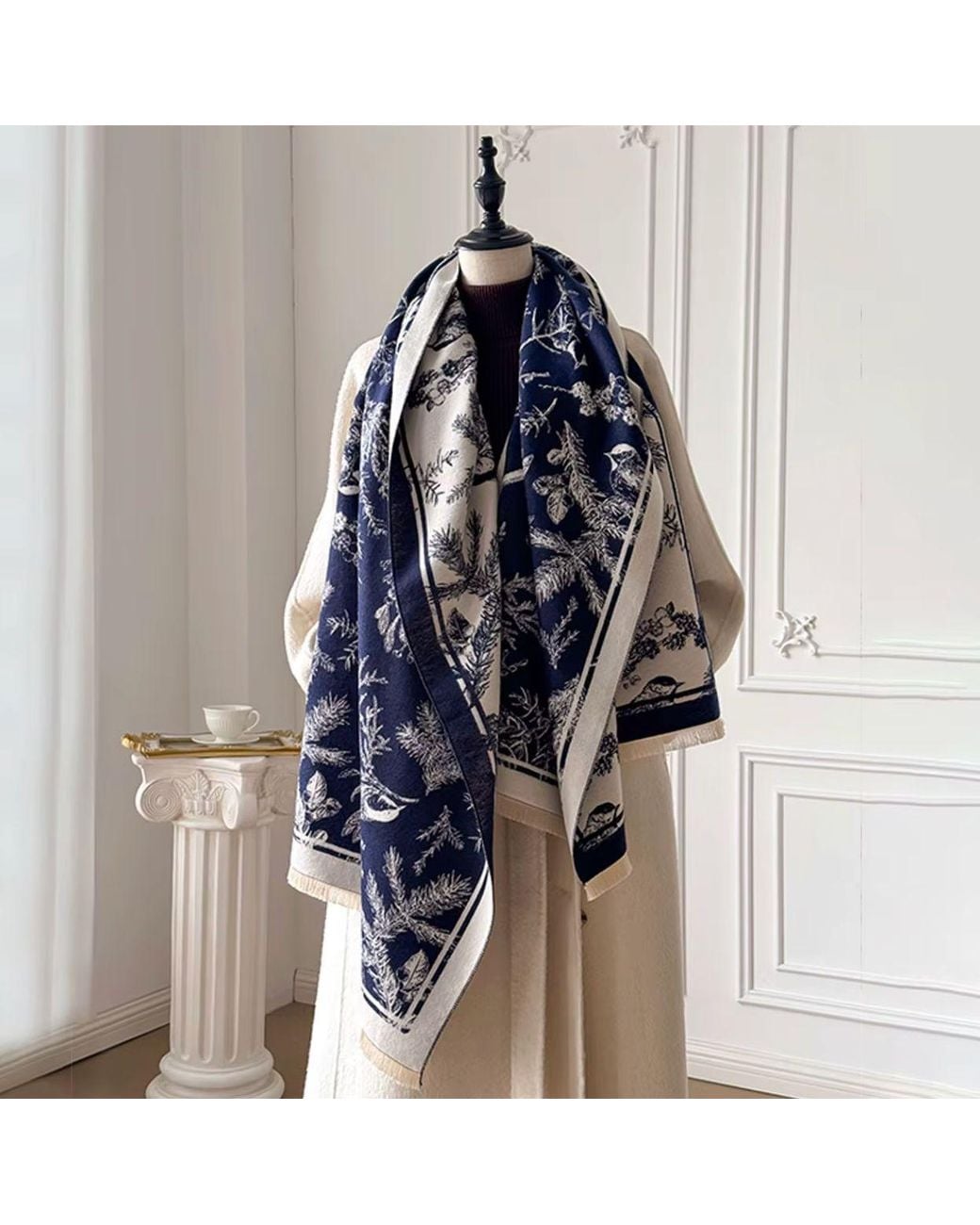 Lemon Daisy Accessories Blue Isabel Winter Shawl Scarf