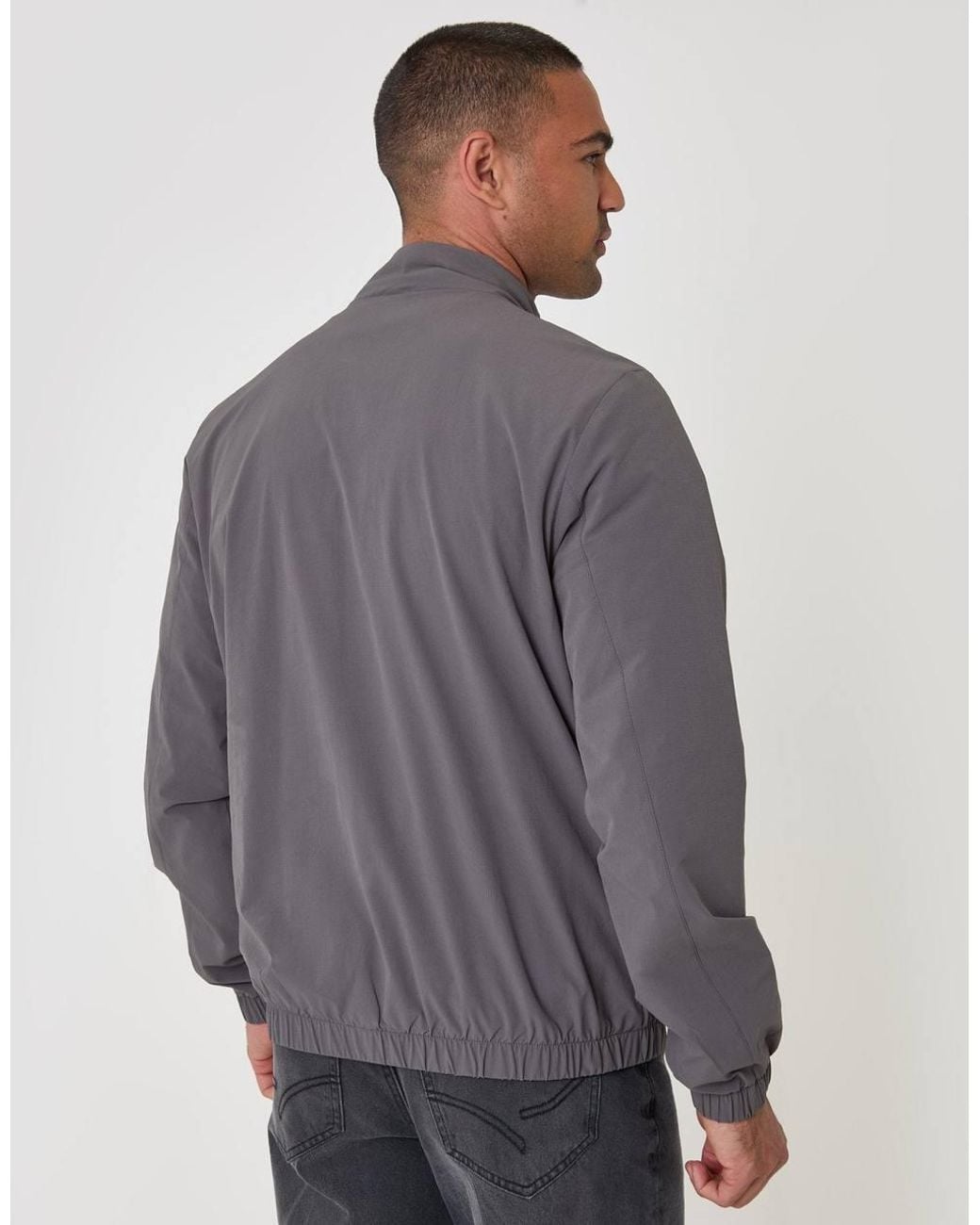 Threadbare Gray Showerproof Ripstop Harrington Jacket for men