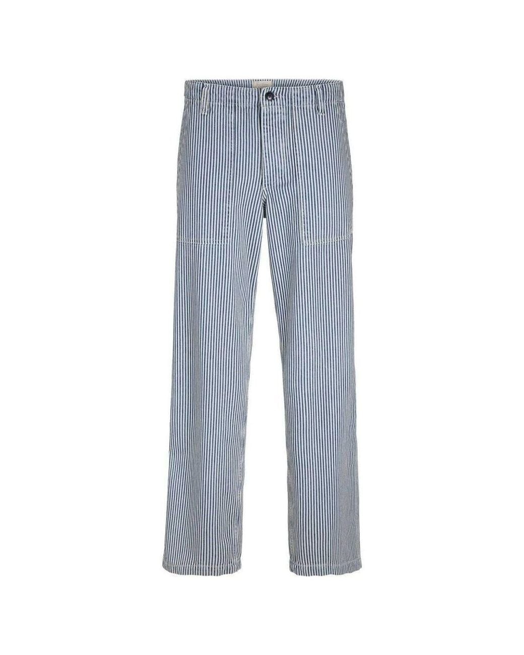 Jack & Jones Blue Striped Loose Fit Jeans for men