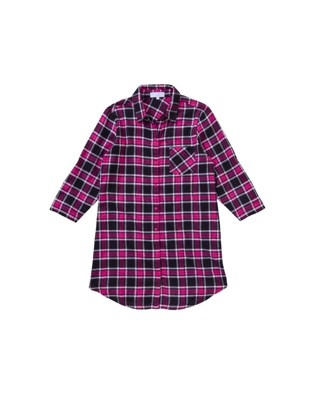 Love to Sleep Red Flannel Button Through Nightshirt