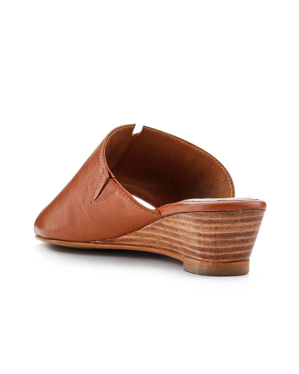 Jones Bootmaker Brown Jocelyn Leather Wedge-Heel Mules