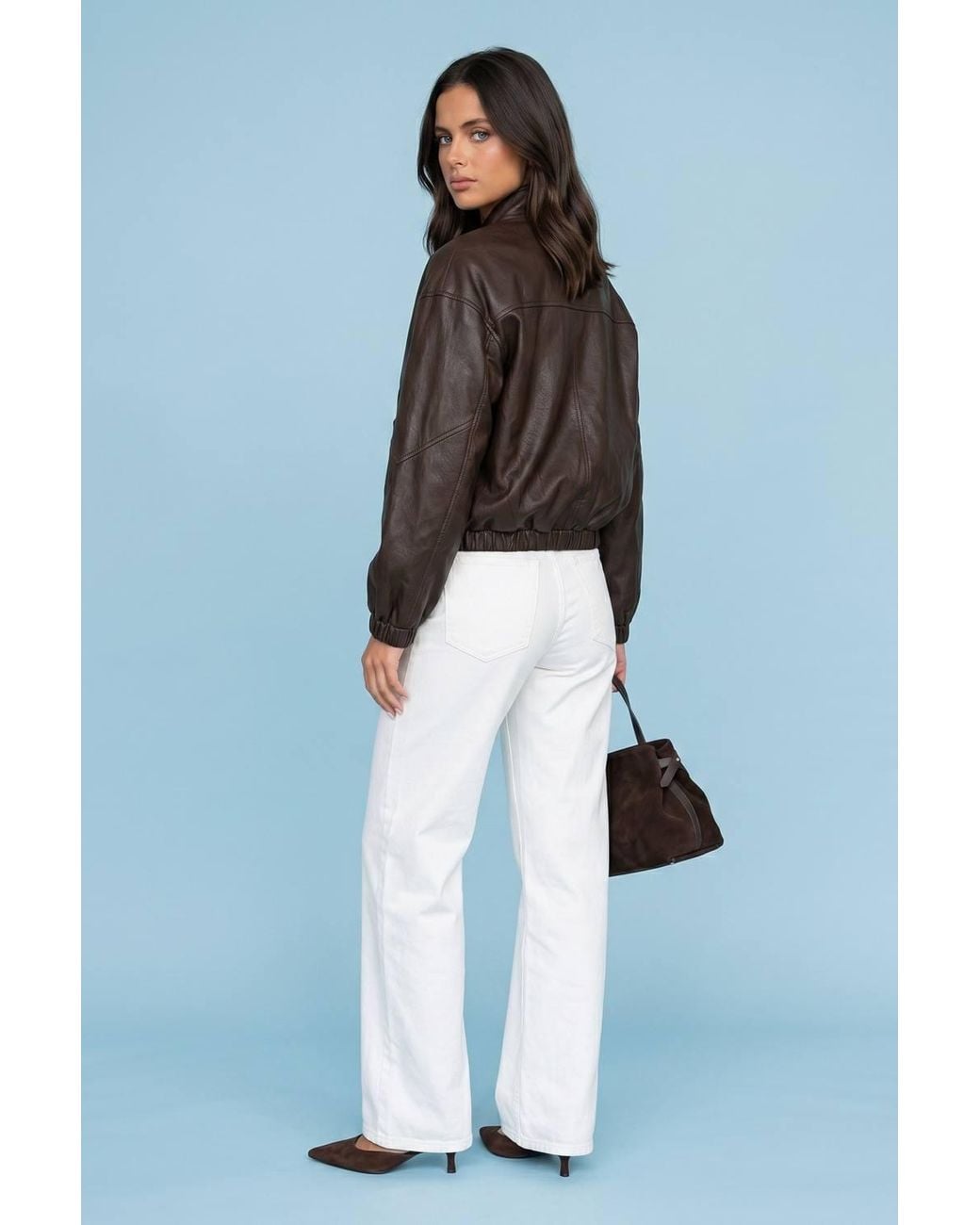 Urban Bliss Blue Pu Oversized Jacket