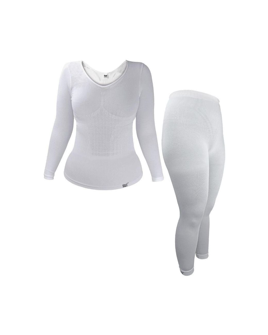 Heat Holders White Cosy Thermal Underwear Set: Long Sleeve Top & Long Leggings