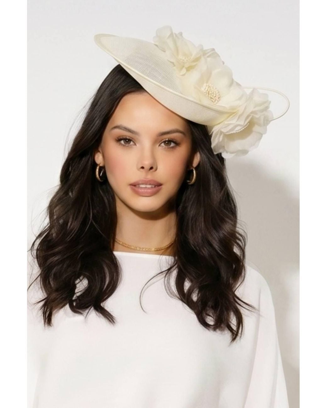 CY Natural Statement Floral Fascinator Headpiece