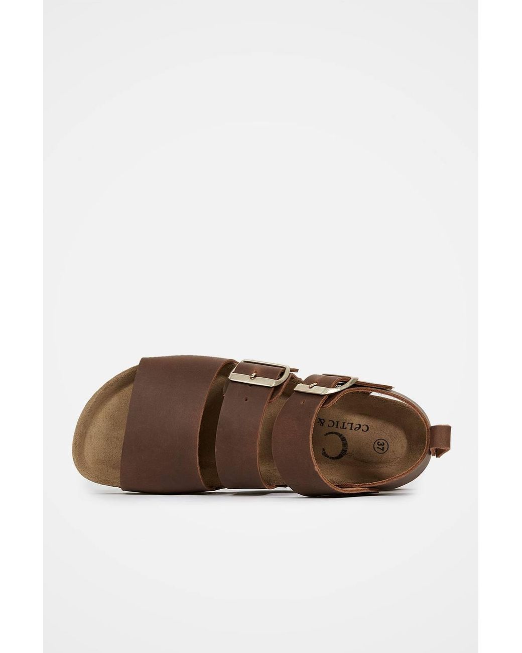 Celtic & Co. Brown An Elegant Triple Strap Sandal
