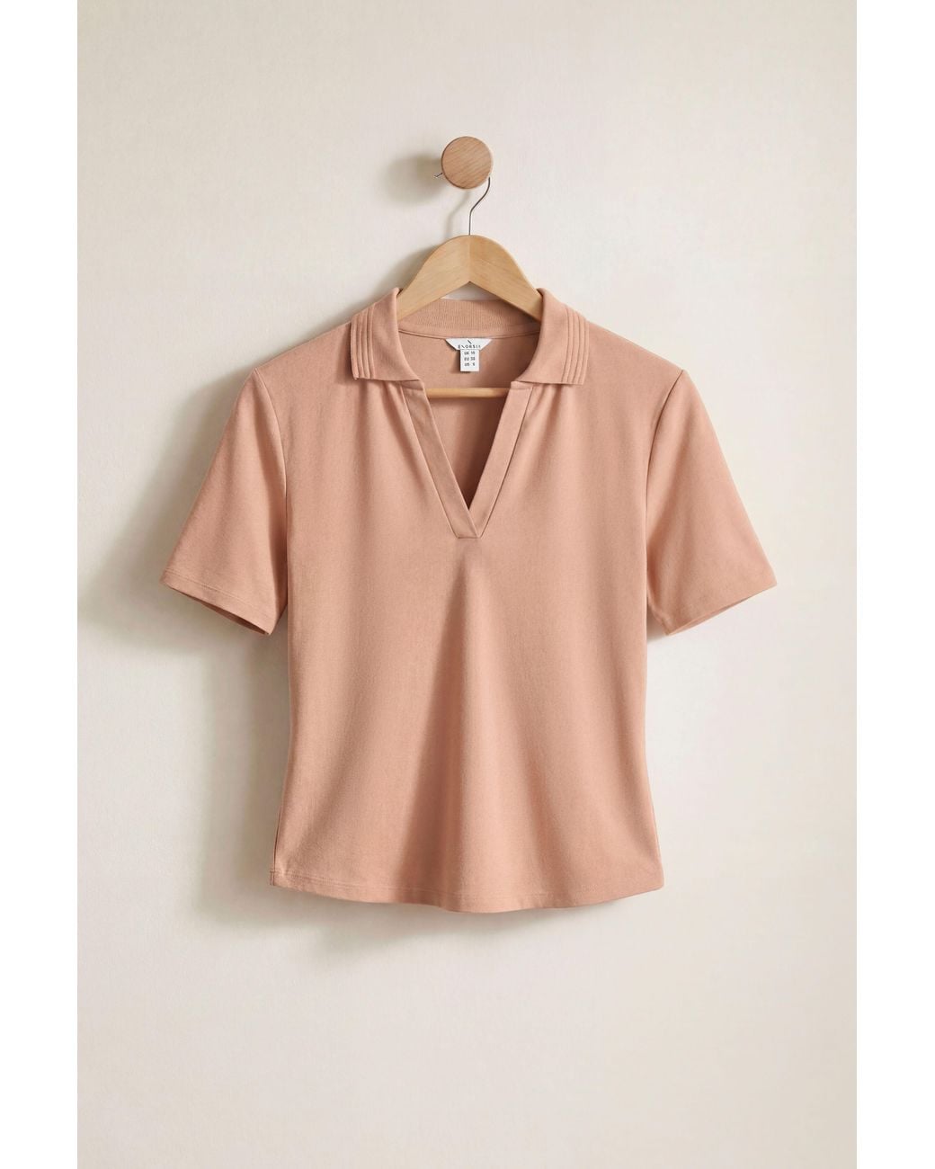 Enorsia Natural V-Neck Polo Shirt