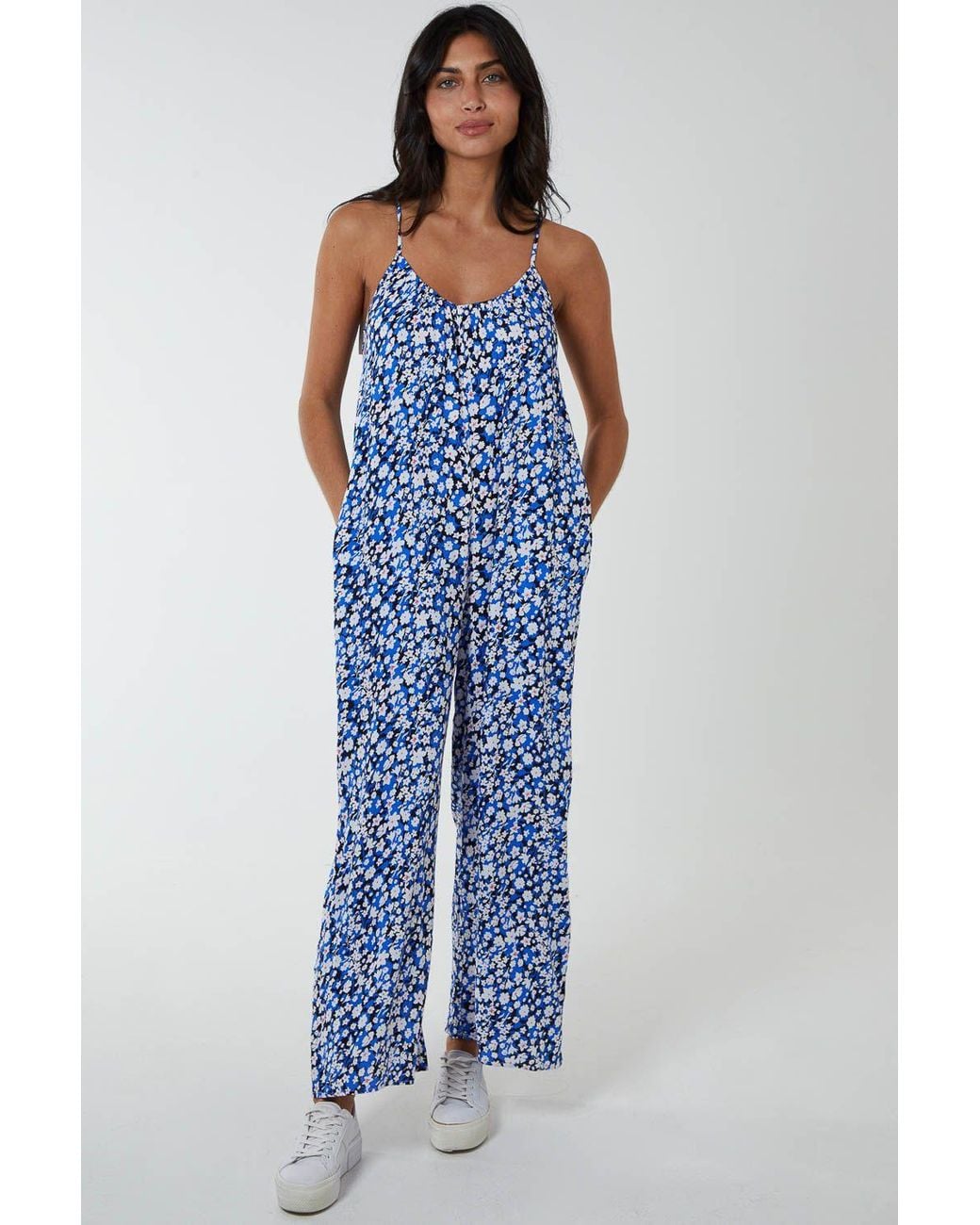 Blue Vanilla Blue Oversized Wide Leg Jumpsuit
