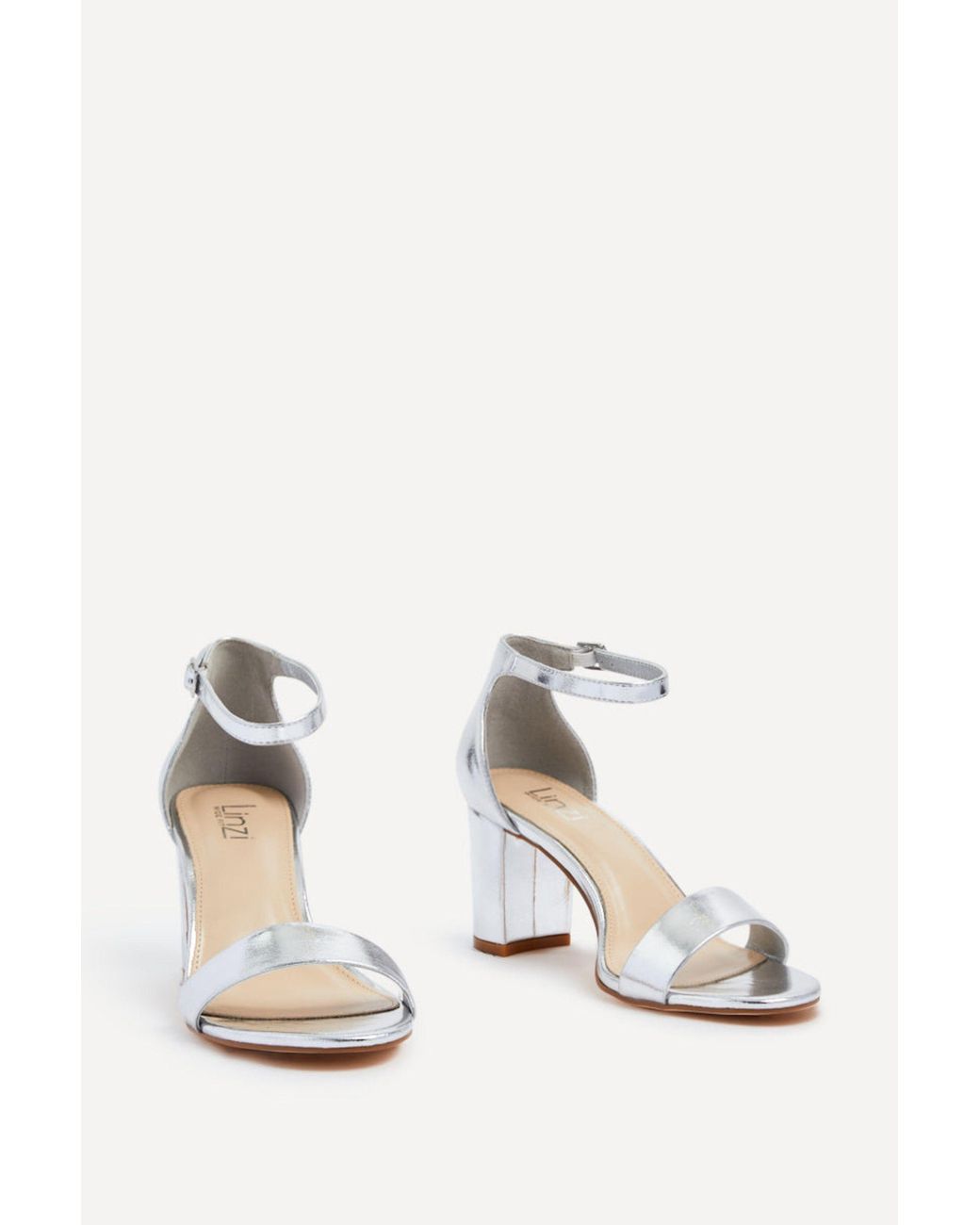 Linzi White Legacy Wide Fit Faux Leather Block Heels