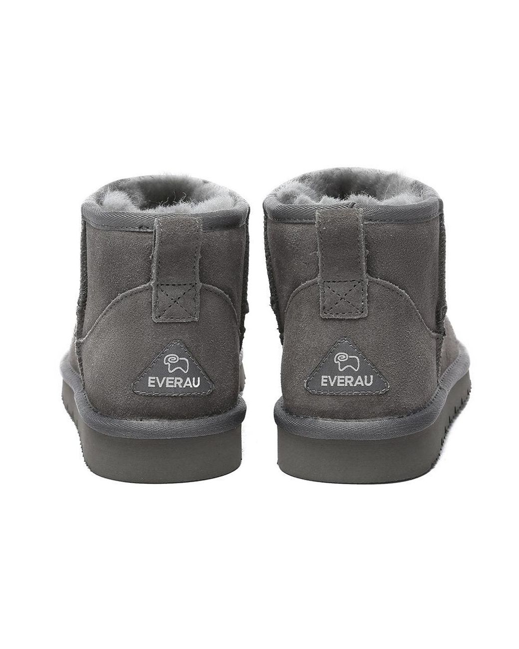 EverAu Australia Gray Real Sheepskin Finch Ultra Mini Classic Boots With Eva Sole