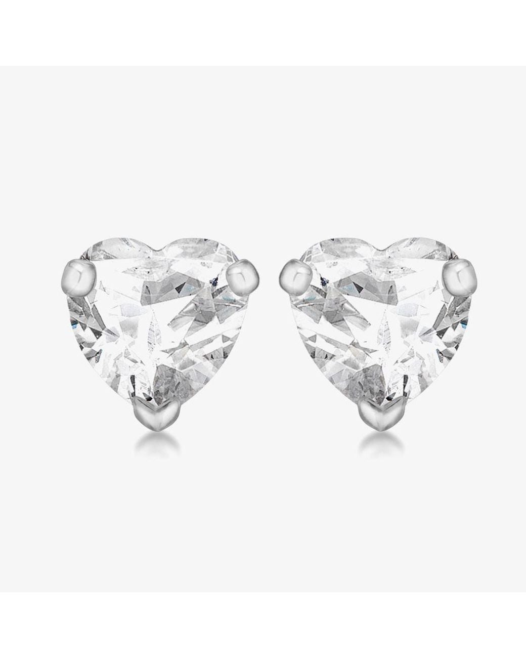 T.H.Baker Metallic Sterling Crystal Heart Stud Earrings 8.57.7129