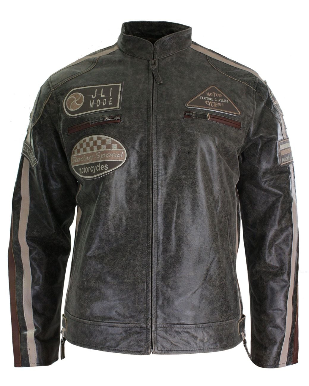 TruClothing Black Classic Biker Leather Jacket for men