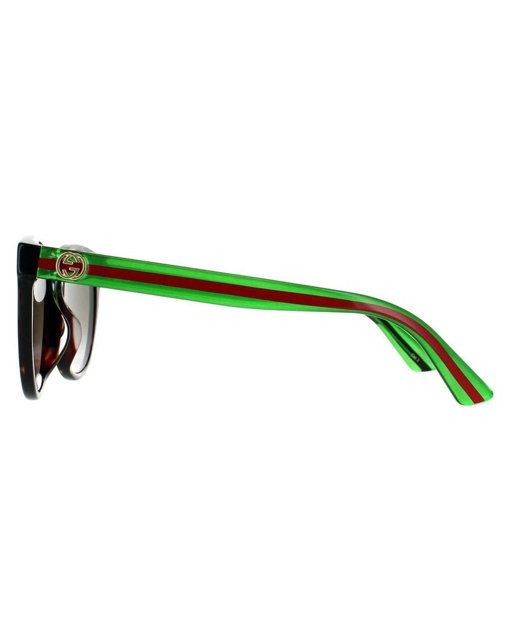 Gucci Brown Round Havana With & Gradient Sunglasses