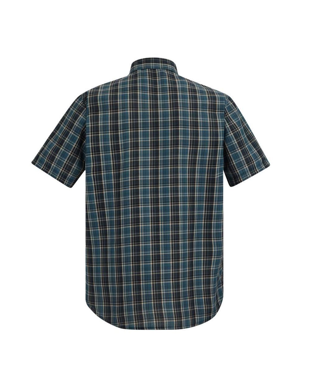 Regatta Blue Mindano Short Sleeved Check Shirt for men