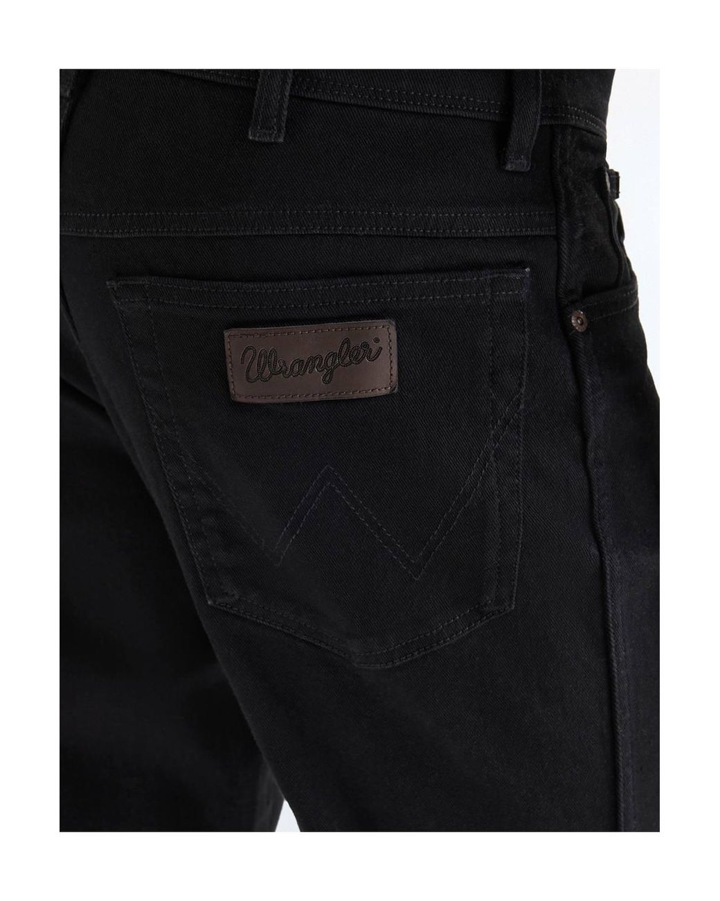 Wrangler Black Texas Regular Fit Jeans Overdye for men