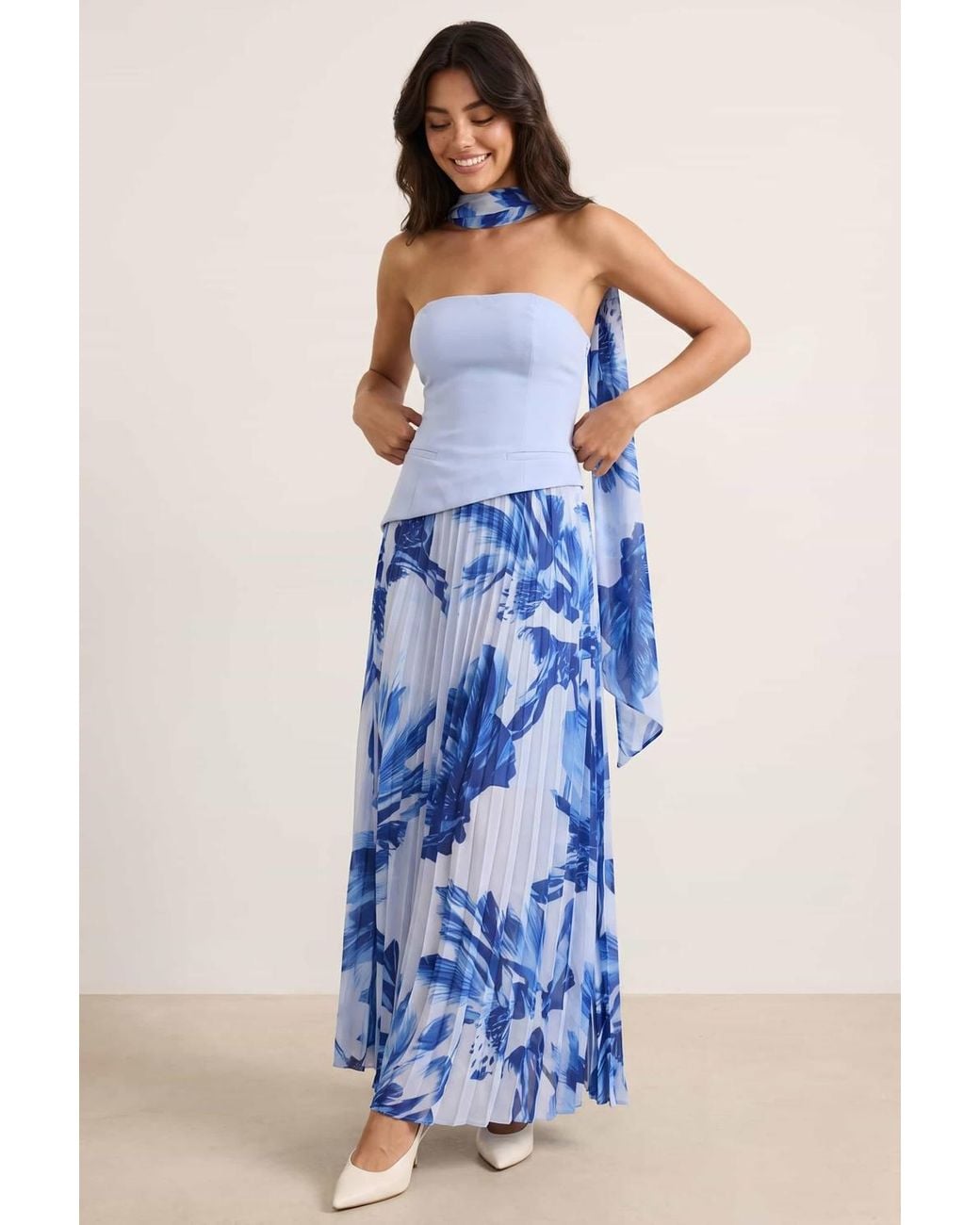 Style Cheat Blue Madelaine Bandeau Dress